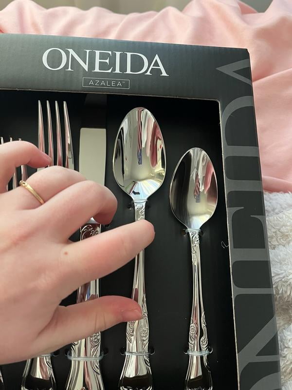 Oneida Azalea Flatware Set, 45-Piece, Mirror Finish, 18/0