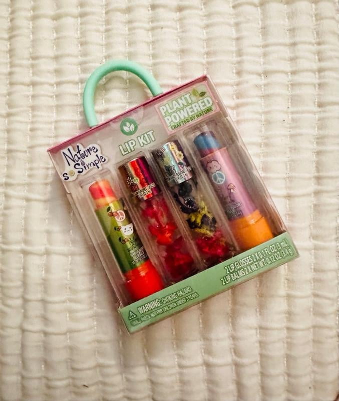 Nature So Simple, 4 Pack, Floral Lip Glosses Set, Made from Non