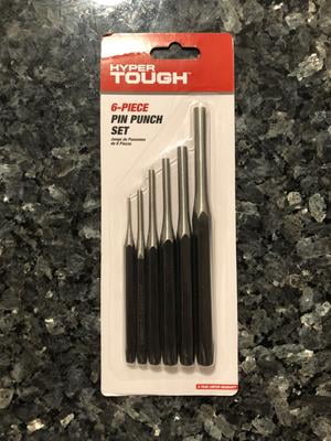 Hyper Tough 6 piece Pin Punch Set, 1/16 inch, 1/8 inch, 5/32 inch