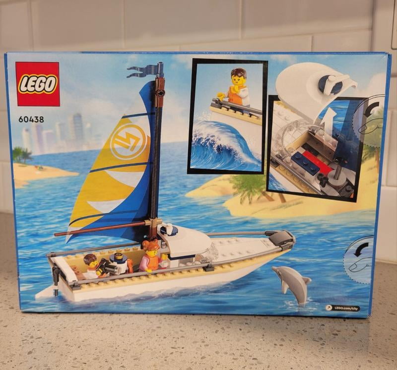 LEGO City Sailboat Building Set 60438, Kids' toy boat with
