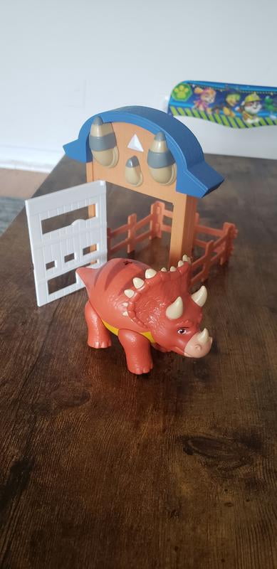 Pack Action Dino Ranch - Brontosaure Articulé + Clôture 4 Pièces - Jouet Enfant 3 Ans Et Plus