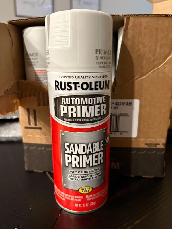 ⚠️ki Rust-Oleum 260737 Automotive Sandable Primer Spray, 12 oz