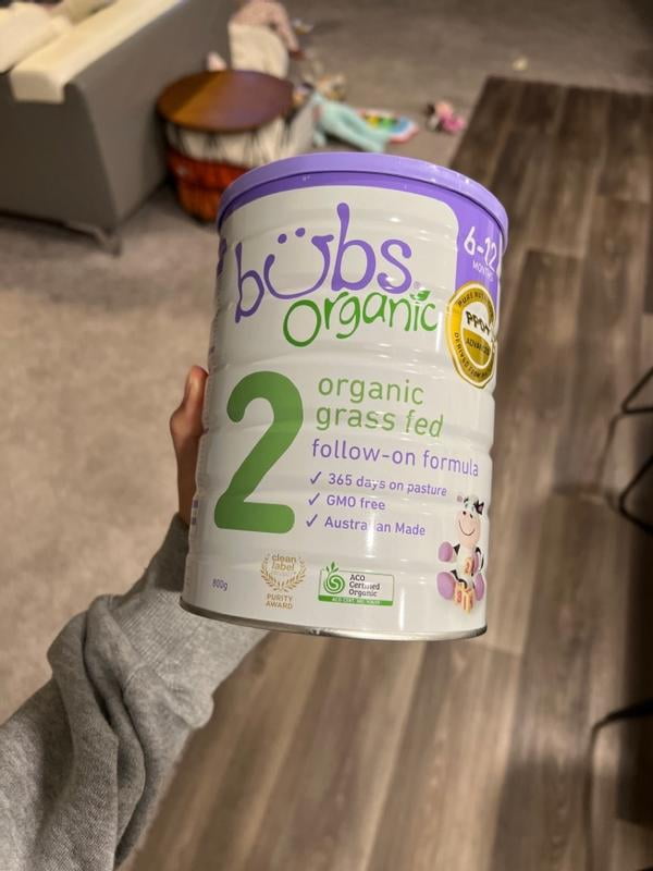 Bubs Organic® Grass Fed Follow-on Formula Stage 2, 800g (6