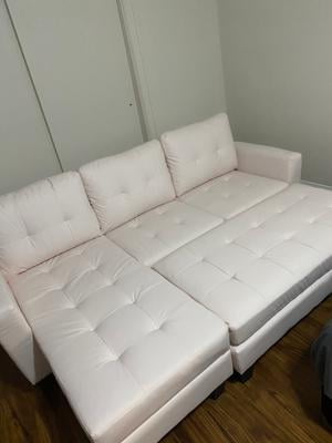 Best Choice S 3 Seat L Shape, L Shape Faux Leather Sofa Set W Ottoman Bench