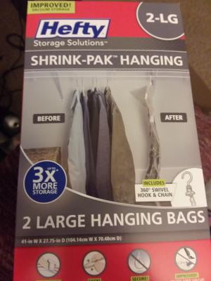 Hefty Shrink-Pak Compression Bags, 2 Large Bags, 1 Hand Pump