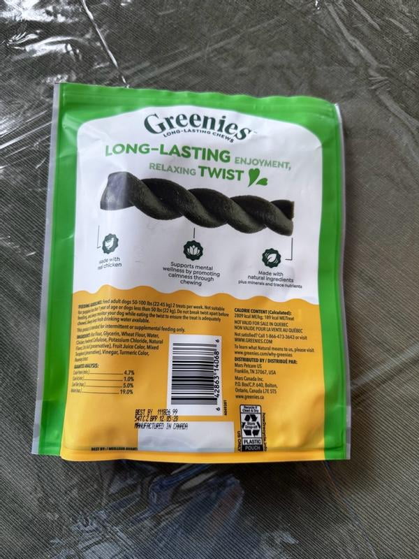 Greenies Occupy Twists Natural Dog Treats Large Breed, Chicken