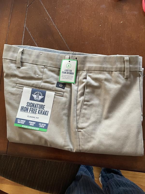 Dockers Pantalon pour Homme Signature Kaki Coupe Droite, Bleu Marine, 33W / 34L