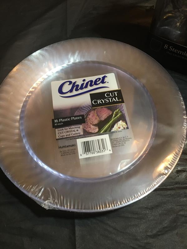 Chinet Cut Crystal Clear Plastic 7 inch Plates 96 