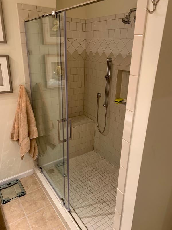 Vigo Ryland 50 Frameless Shower Door 3 8 Clear Glass Stainless Steel Hardware
