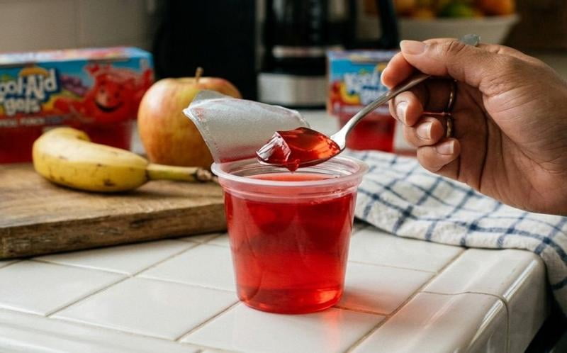 Kool-Aid Gels Tropical Punch Jell-O Gelatin Snacks, 4 Ct Cups