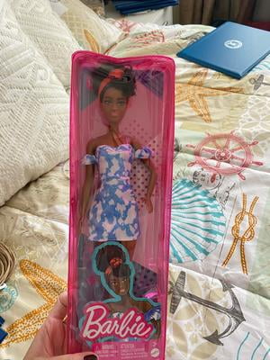 Barbie Fashionistas Doll #185 with Bleached Denim Dress, Black Up-do Hair &  Trendy Accessories - Walmart.com