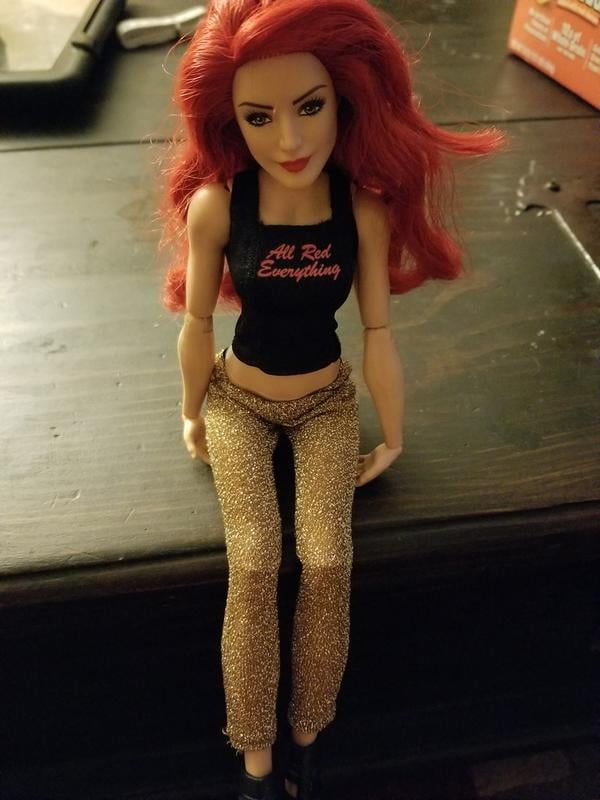 WWE ~ EVA MARIE GOLD CAPRI PANTS SUPERSTAR DIVA WRESTLER DOLL BOTTOM ACCESSORY