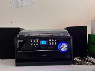 Giradischi Jensen JTA-475B 3 Velocità Con CD, Cassetta E Radio AM/FM - Stereo Completo