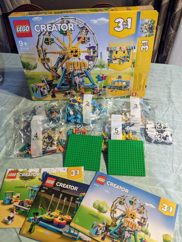 LEGO Creator 3in1 Realistic Moving Ferris Wheel 31119 Building Kit with 5 Minifigures 1 002 Pieces Walmart