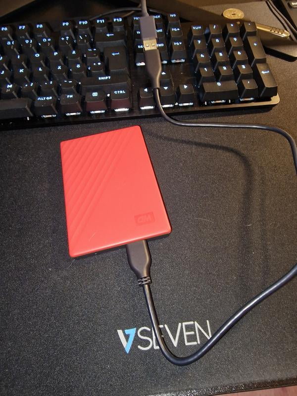 WD 4TB My Passport Portable External Hard Drive, Red, Password