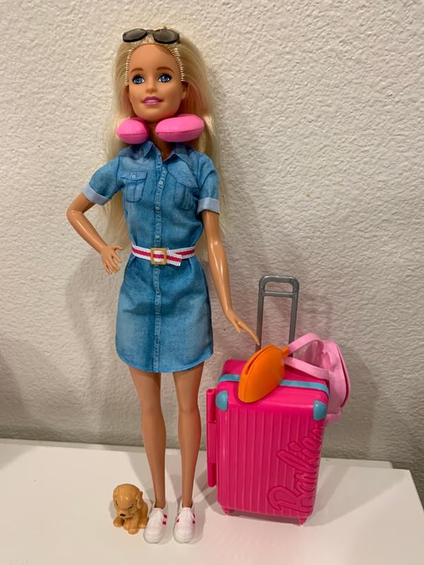 Barbie Doll and Travel Set with Puppy 