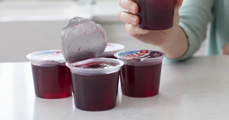 Jell-O, Gelatin Cups, 4 Ct, Black Cherry, Zero Sugar, Artificially