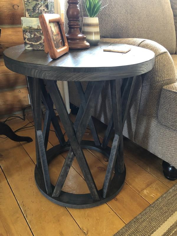 Signature Design By Ashley Sharzane Round End Table Walmart Com Walmart Com