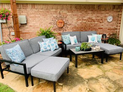 Mainstays Moss Falls 3pc Outdoor Sofa Daybed Set Grey Black Walmart Com Walmart Com