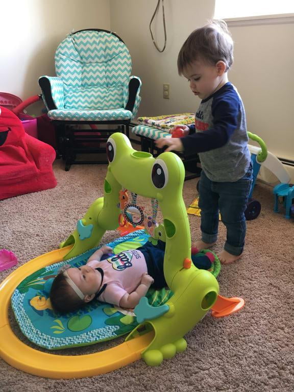infantino great leaps infant gym & ball roller coaster