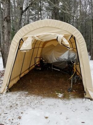 Shelterlogic Autoshelter Instant Garage 10 X 20 X 8 Ft Sandstone