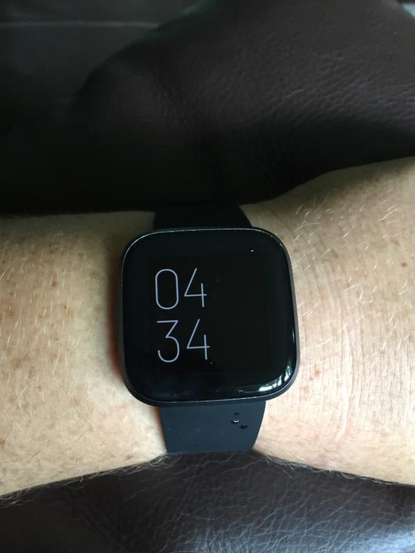 Fitbit Versa 2 Smartwatch, Carbon, Silicone Band, Black, Wi-Fi
