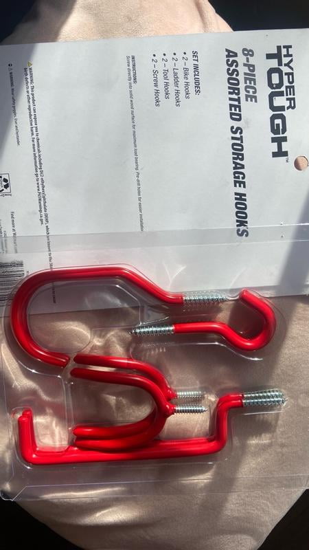 Hyper Tough Vinyl Coated Storage Hooks Set for Garage Organization