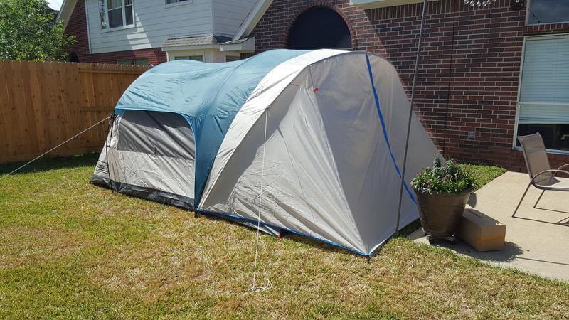 Coleman 4 Person Cabin Tent with Screened Porch, 2 Rooms, Green