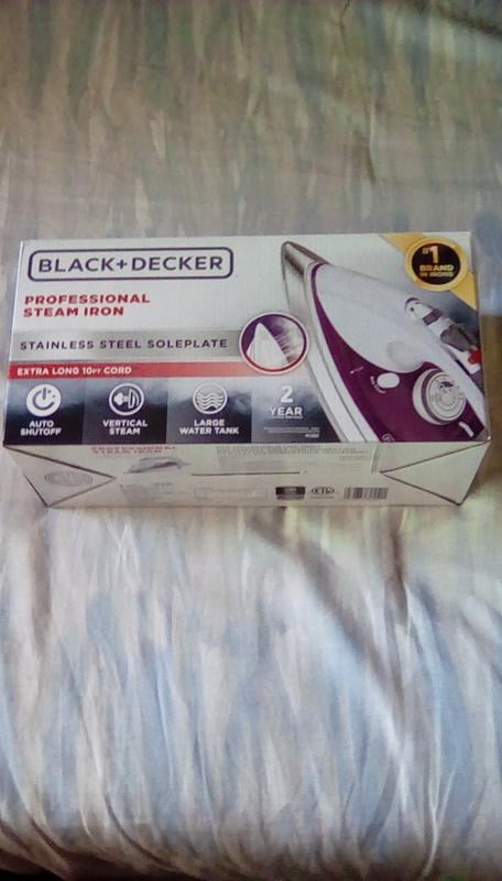 Black+Decker, Professional Steam Iron With Stainless Steel Soleplate,  Purple, Ir1350S-T