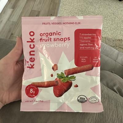 Kencko Strawberry Organic Fruit Snaps, Freeze Dried Fruit Snacks