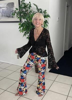 Big Sale Women's Vintage Floral Print Flare Pants Y2k High