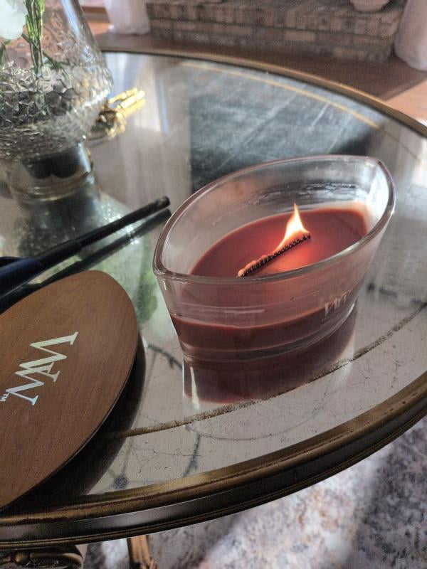 Woodwick, Candle, 16 oz, Warm Wool Ellipse White with Hearthwick