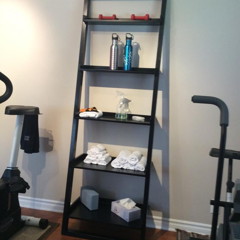 Winsome Wood 29525 Black 5 Tier Bailey Leaning Shelving Unit Winsome Wood 29525 Black 5 Tier Bailey