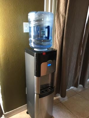 whirlpool stainless steel top load water dispenser water cooler with temperature control and cup storage