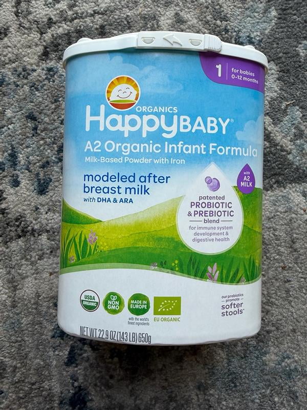 Free Shipping! Happy Baby A2 Organic Infant Formula 22.9 oz Shelf