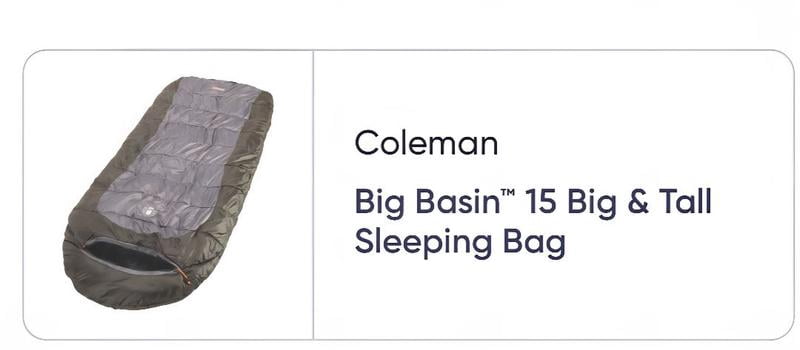 Coleman Big Basin 15-Degree Cold Weather Mummy Big and Tall