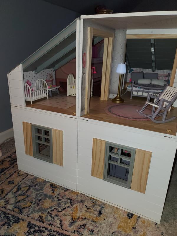 Little Tikes Wooden Playhouse Stack 'N Style Dollhouse with 14