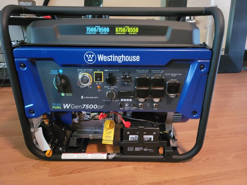 Buy Westinghouse Wgen7500df Dual Fuel Portable Generator 7500 Rated Watts 9500 Peak Watts Gas Or Propane Powered Carb Compliant Online In Taiwan 798101069