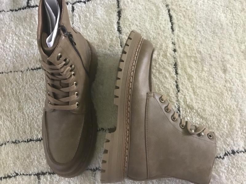 Madden NYC Men\'s Faux Leather McCoyy Boots Sz 12-13 Lace Up Comfort Insole Taupe Customer reviews for Madden NYC Men main image 3