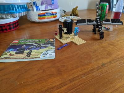 LEGO Minecraft The End Battle 21151 Ender Dragon Building Kit includes  Dragon (a