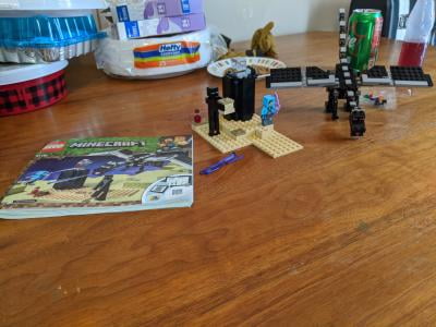 LEGO Minecraft The End Battle 21151 Ender Dragon Building Set Used complete