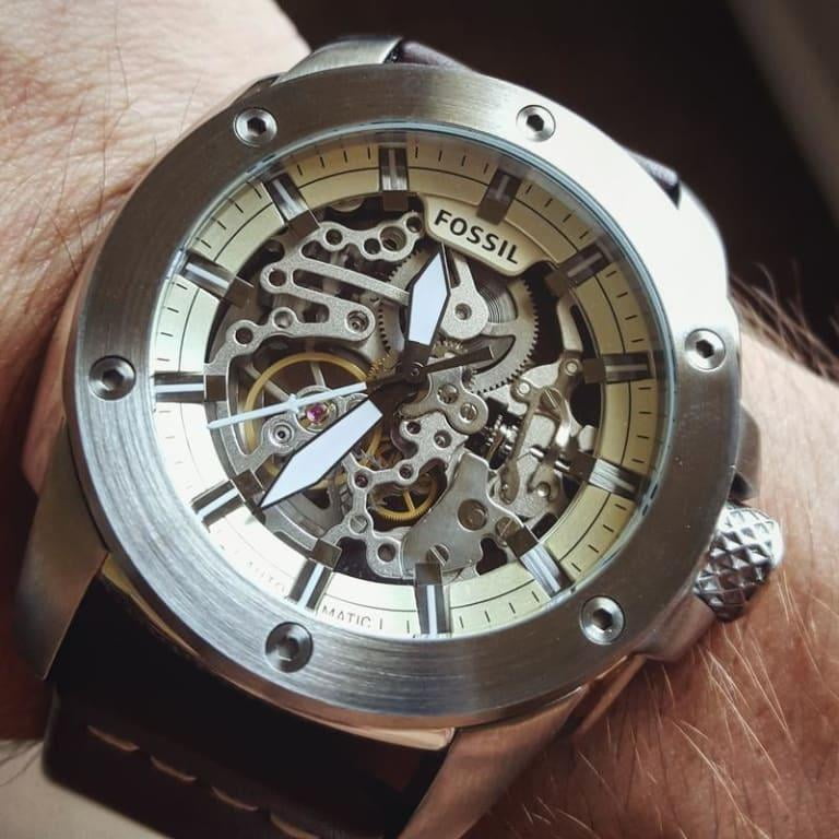 Fossil Men's ME3083 Brown Leather Swiss Automatic Watch - Walmart.com