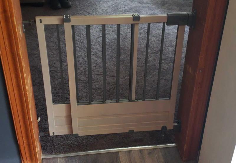homesafe rustic home top of stairs gate in dark wood