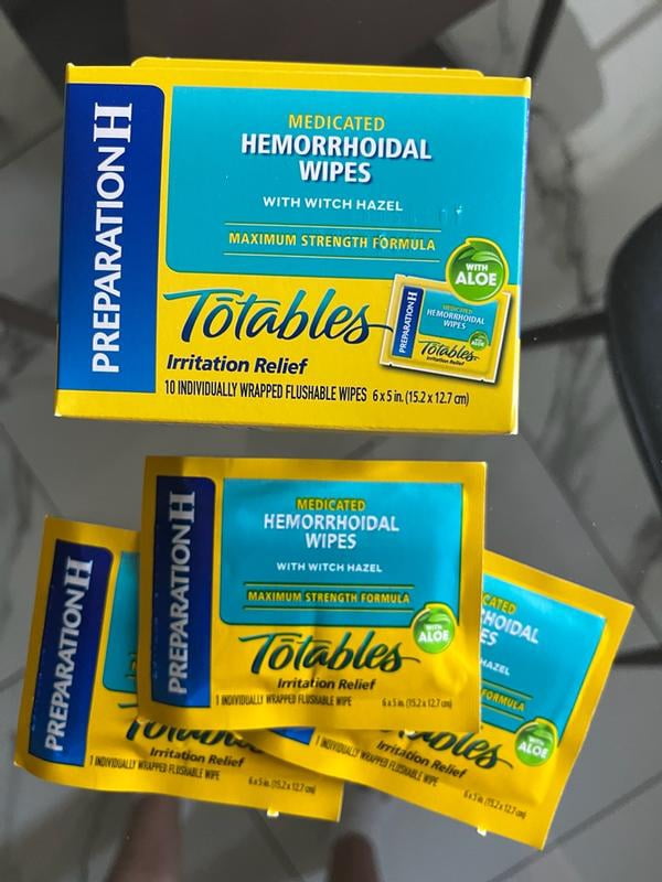 Preparation H (10 Count) Flushable Medicated Hemorrhoid Wipes, Maximum