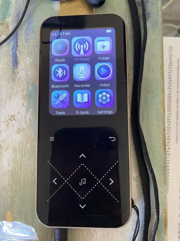 AGPTEK 64Go MP3 Bluetooth 5.3, 2.4'' Grand Écran, Haut-Parleur Lecteur Musical HiFi avec Bouton Tactile/Radio FM/Enregistreur, Bleu - TV Son Photo