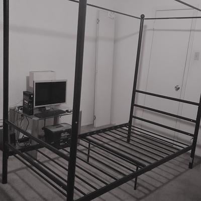 Mainstays Metal Canopy Bed Queen Black Com Mainstays Metal Canopy Bed Queen, Modern Canopy Queen Metal Bed Instructions