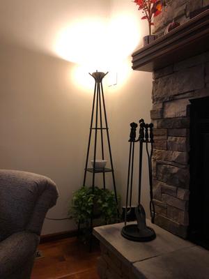 Mainstays Charcoal Metal, Mainstays Table And Floor Lamp Set Black Matte Finish
