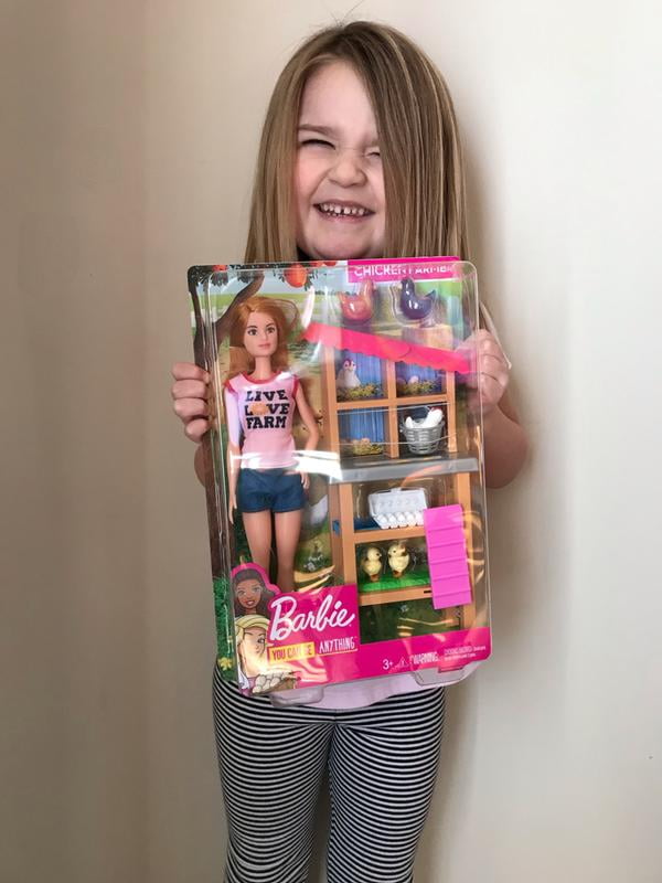 Barbie careers chicken farmer doll & chicken coop playset sale