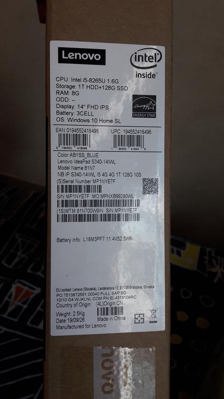 Lenovo Ideapad S340 14iwl 81n7 Core I5 65u 1 6 Ghz Win 10 Home 64 Bit 8 Gb Ram 256 Gb Ssd Nvme 14 Tn 19 X 1080 Full Lenovo Ideapad S340 14iwl 81n7 Core I5 65u 1 6 Ghz Win 10 Home 64 Bit 8 Gb Ram 256 Gb Ssd Nvme 14 Tn 19 X 1080 Full