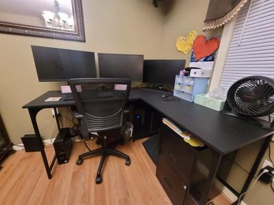 Free Shipping! Mainstays Two-Way Convertible Desk Charcoal with